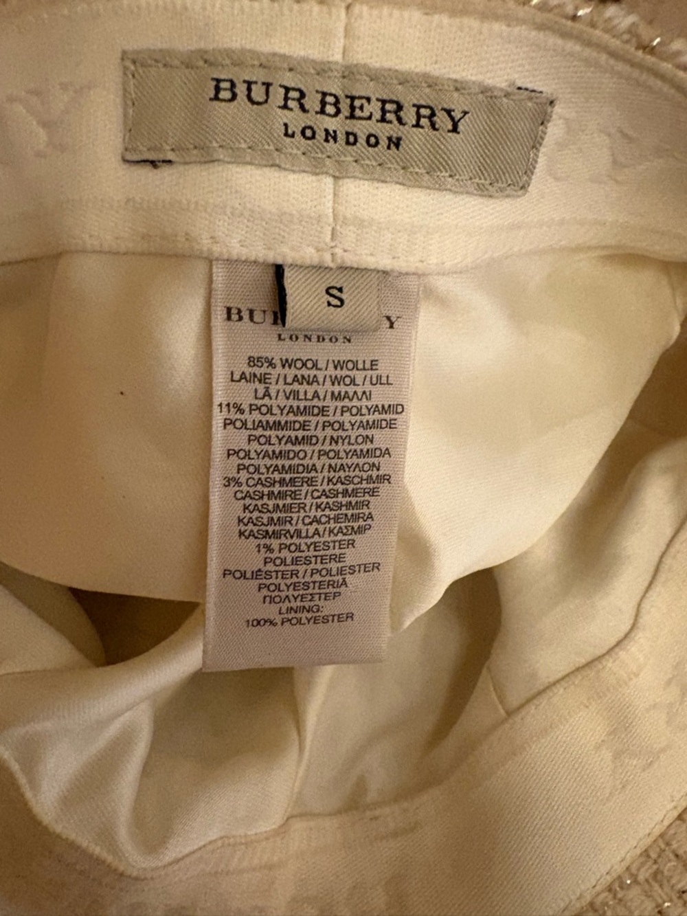 BURBERRY beige Gold Plaid News Hat Cap Size S Wool Cashmere Casual - Picture 5 of 5